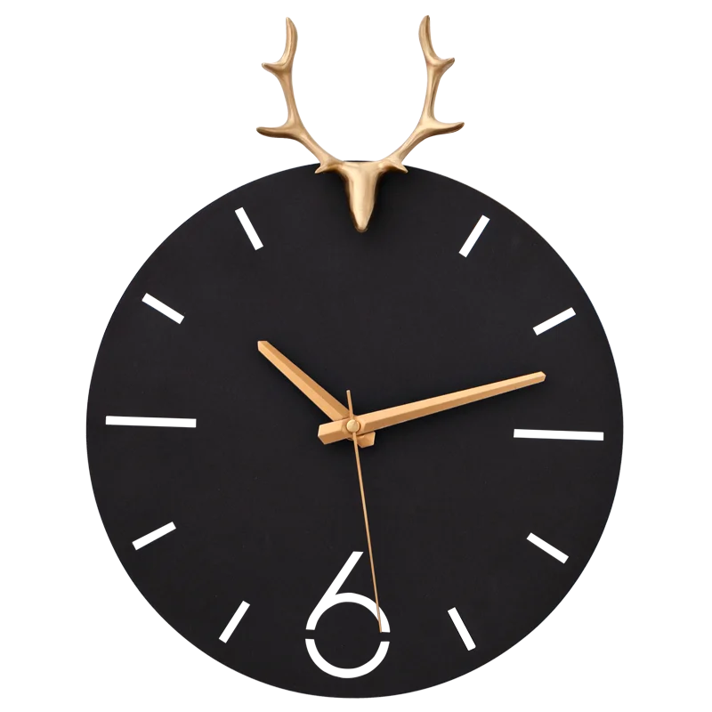 Металлическая декорация настенные часы северных оленей головы 3d Гостиная