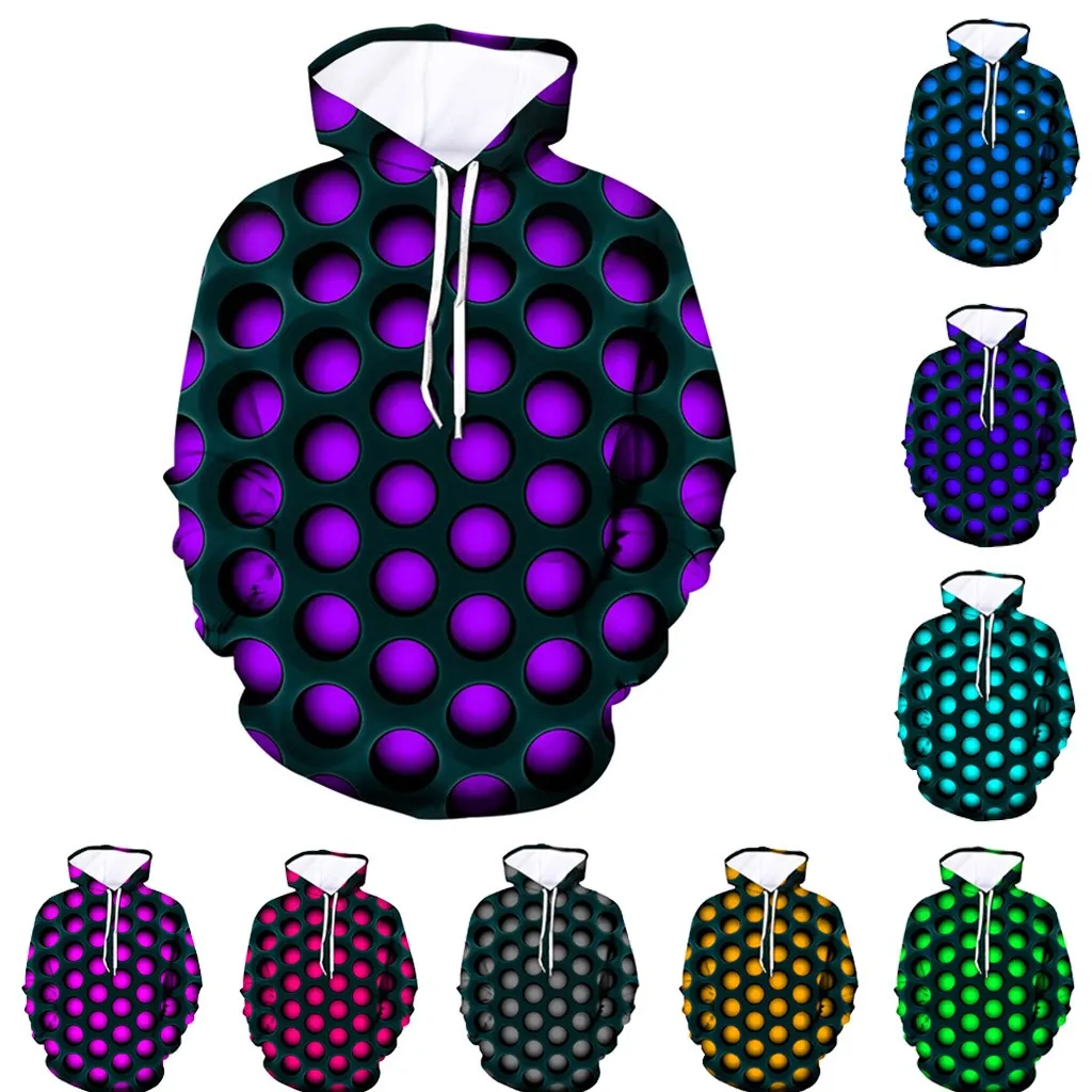 Мужская 3D забавная куртка с длинными рукавами и капюшоном новый стиль пальто