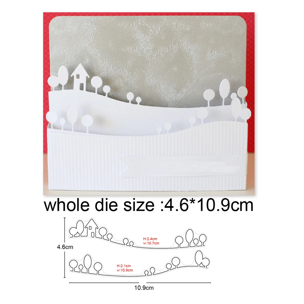 

Metal Cutting Dies Tree House Border Die Mold Stencil Scrapbooking Card Embossing Craft Mould Blade Punch Stencils Dies