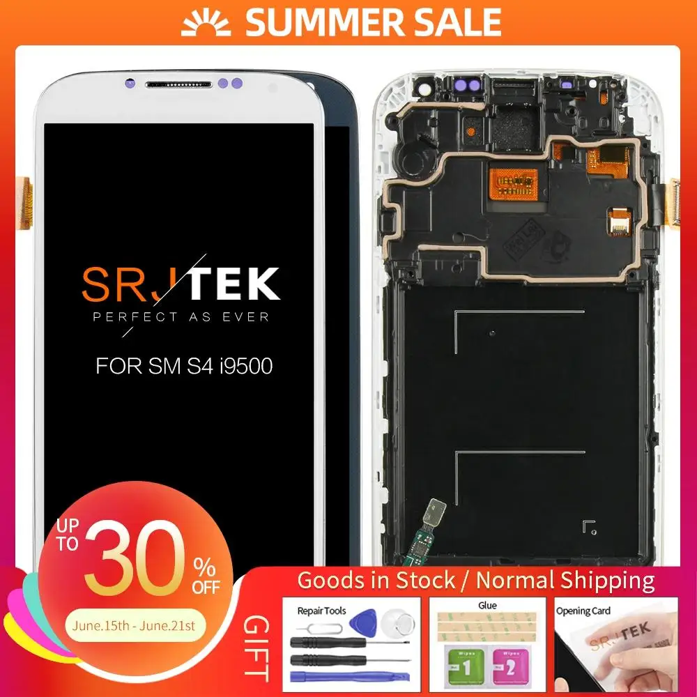 IPS ЖК экран 5 0 дюйма для Samsung S4 сенсорный с рамкой дигитайзер дисплей Galaxy
