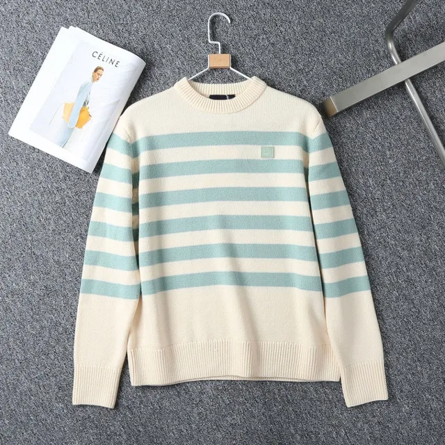 

High version 2021 AC studios smiley loose ladies wool knit sweatshirt men and women round neck long sleeve pullover