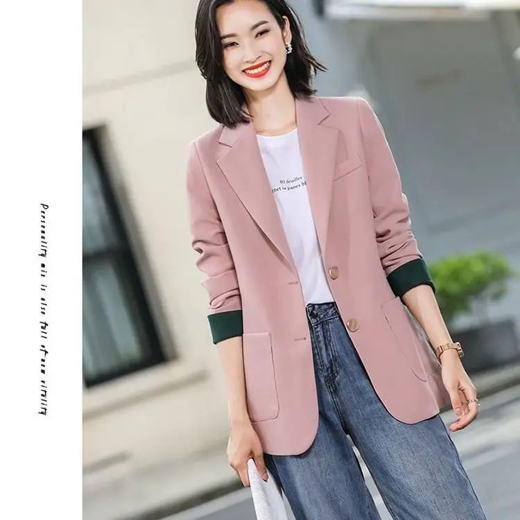 

2021 Blazer coat women's spring and Autumn New Korean loose suit casual medium and long student style