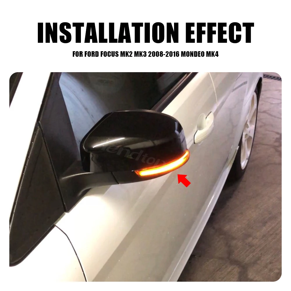 

Dynamic Blinkers LED Flasher Turn Signal Lamp Sequential Rearview Side Mirror Light For Ford Focus Mk2 Mk3 2008-2016 Mondeo Mk4