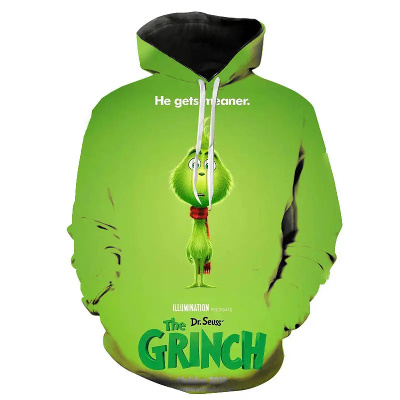 Модная толстовка с капюшоном The Grinch толстовки для мужчин женщин детей Shrek