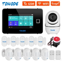 towode home security wifi gsm alarm system tuya app remote control pir motion detection alarm kit with hd 1080p indoor camera