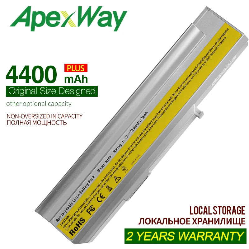 

ApexWay 4400mAh 10.8V N100 laptop battery Lenovo 42T5252 42T5256 92P1186 92P1184 3000 C200 8922 0689 0768 N200 n100 0769