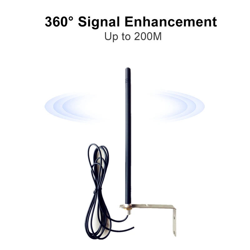 

1pcs Outdoor 433MHz Antenna for Gate Garage Radio Signal Booster Wireless Repeater 2m RG174 Cable 433.92MHz Maximum 200M