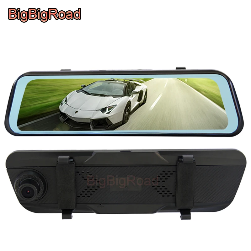 

BigBigRoad Car DVR Dash Camera IPS Stream RearView Mirror For Volkswagen Sharan Amarok Routan Novo Gol Crafter Arteon California