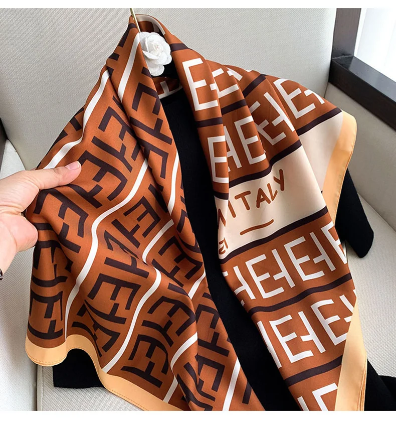 

Expensive Brand Satin Twill Large Square Head Scarves Silk Neck Scarf Hair Sleeping Wraps Lightweight Silk Scarfs for Women
