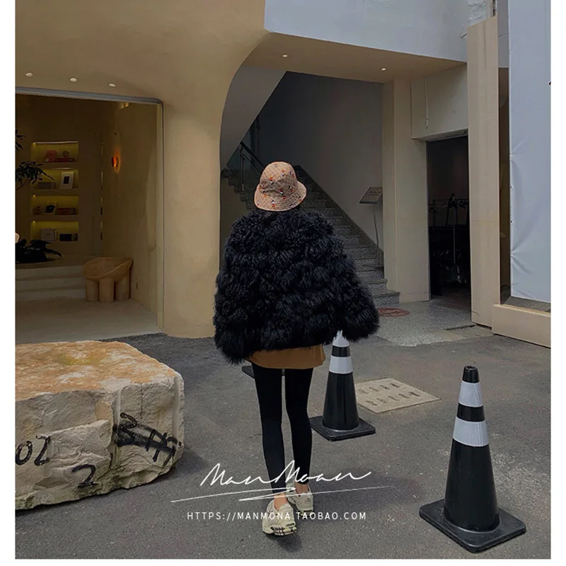 2020 New Fashion Design Real Leather Sheep Curl Fur Jacket Women Coat Winter Women's Curly Yarn Leather Fur Coat Streetwear