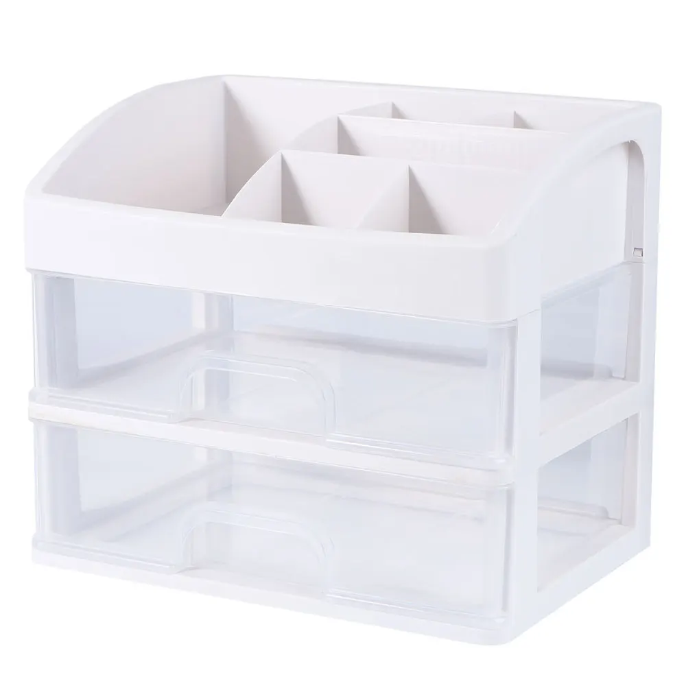 

Cosmetic Drawer Transparent Makeup Container Desktop Sundry Storage Case Jewelry Box for Storage White (Size Small 1 Lay