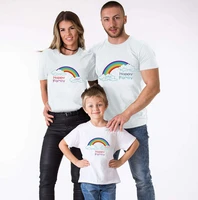 summer dad mom babys family top rainbow cute t shirt men women kids clothes casual t shirt parent child outfit boys girls