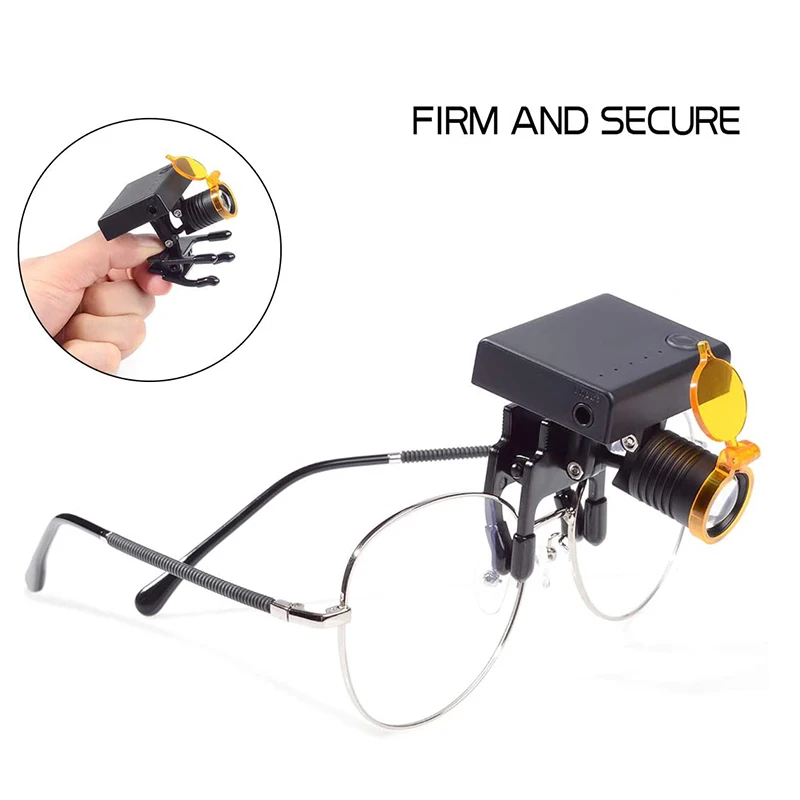 

Dental Lamp Portable 3W LED Wireless Headlight with Optical Filter for Binocular Loupes Plastic Clip