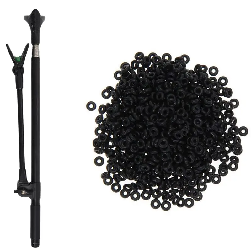 

Fish Rod Stand Bracket With 100Pcs Rubber Carp Fishing Terminal Tackle Round Fishing O Rings