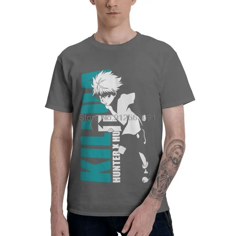 Футболка Hxh Killua Zoldyck Мужская 100% хлопок печатная модная футболка с коротким