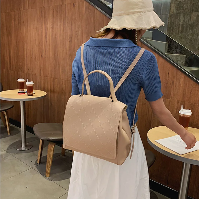 Модный мягкий кожаный рюкзак для женщин винтажный Большой Школьный