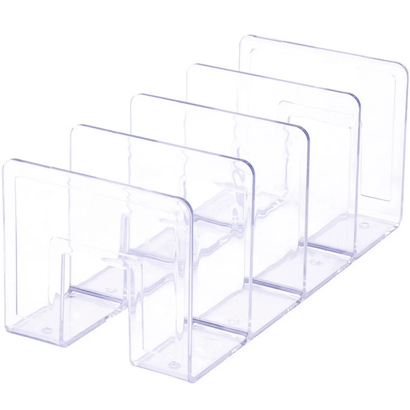 

Transparent Multi-Layer Bookend Decorative Book Shelf Home Room Office School Library Stationery Supplies Gifts