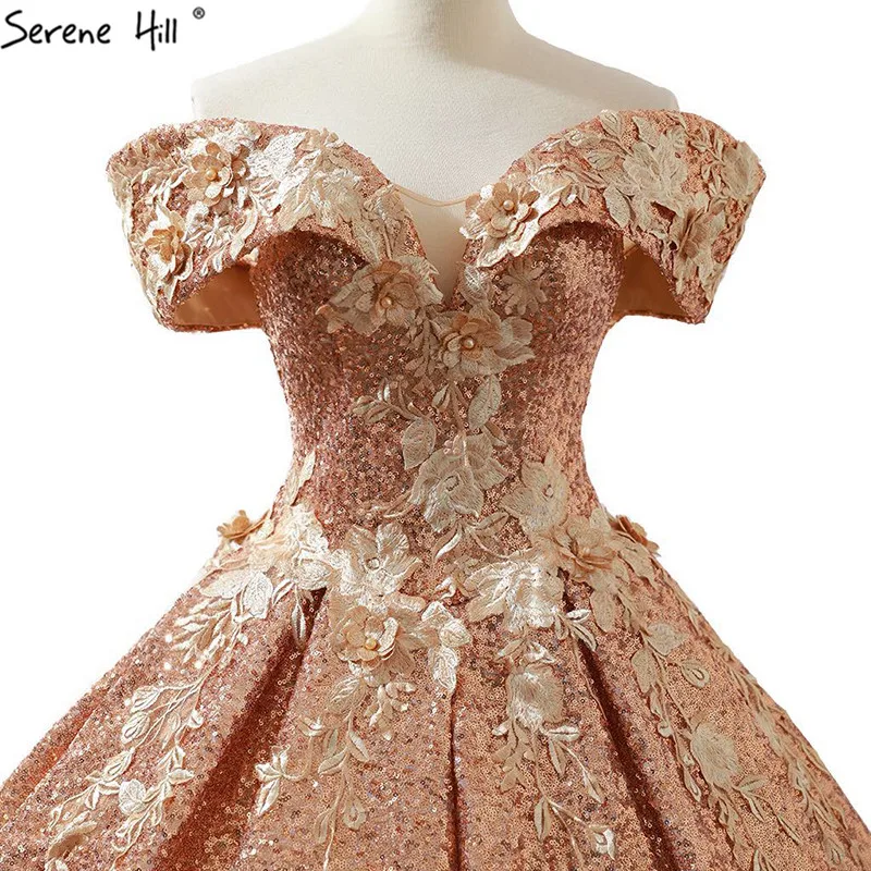 Роскошное Золотое свадебное платье высокого качества расшитое блестками 2021