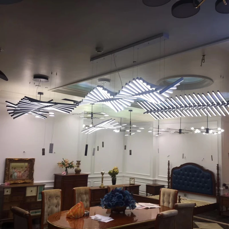 저렴한 현대 LED Hanglamp 북유럽 블랙/화이트 오피스 펜던트 라이트 거실 홈 Luminaire 서스펜션 다이닝 룸 바 전등