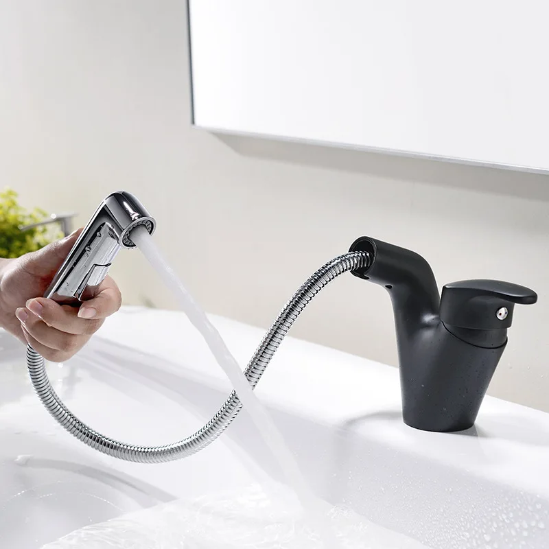 Смесители для раковины в ванную комнату 3 цветов выдвижной белый смеситель