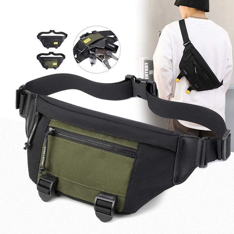 New Men Fashion Oxford Cloth Waist Bag Men's And women's Universal Fanny Pack Sports Travel Outdoor Solid Color Chest Bags |