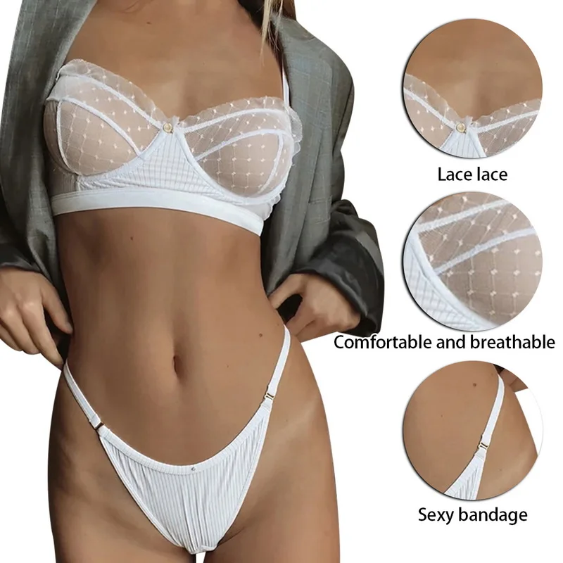 

2020 Hot Sale Lace Lingerie Set Sexy Women's Underwear Transparent Bra Party Sets Lace Black Lingerie Bra Set Underwear Set