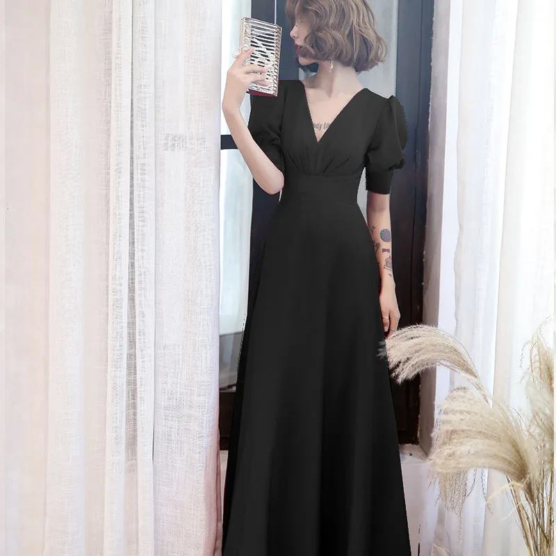 Женские Длинные вечерние платья с пышными рукавами облегающее зеленое платье