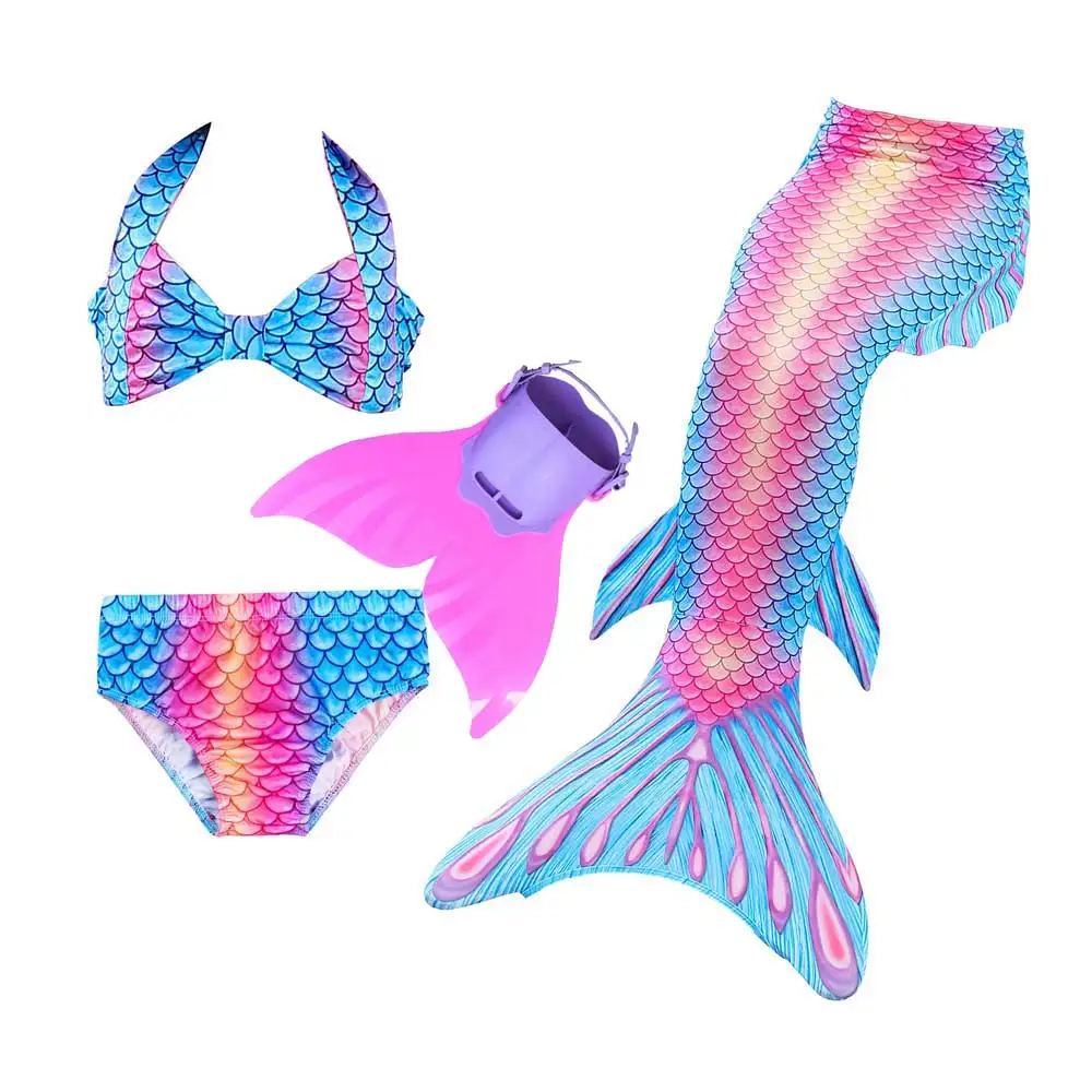 Девушки хвост русалки Косплей Костюм Купальник с моновиновым плавником Флиппер