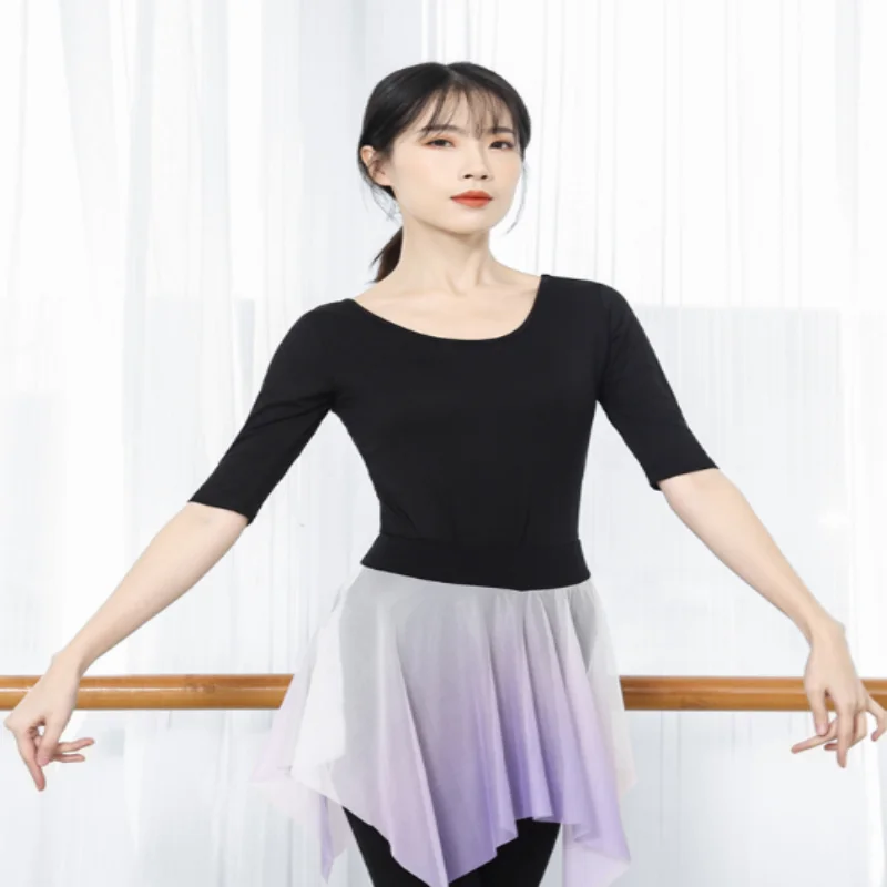Ballet Dancing Suit  Fashion Trends Women Dance Stage Performance Clothing Black  Round-neck  Gradient Color Skirt Pants images - 6
