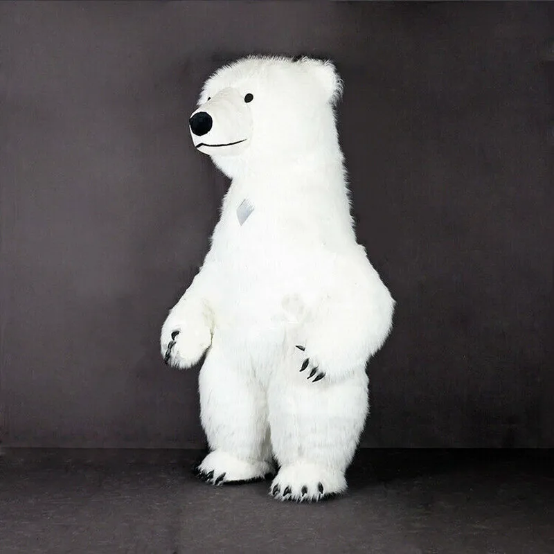 Рекламный надувной костюм белого медведя панды талисмана вечерние наряды для