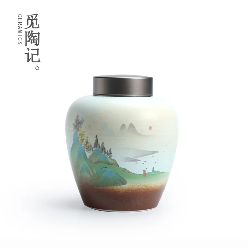 

White Ceramic Tea Caddy Chinese Vintage Canister Organizer Tea Coffee Sugar Storage Jars Pojemnik Na Herbate Home Life BL50CG