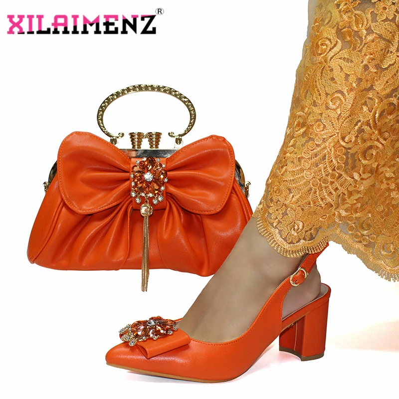 Женская рабочая обувь и сумка оранжевого цвета|Женские туфли| |