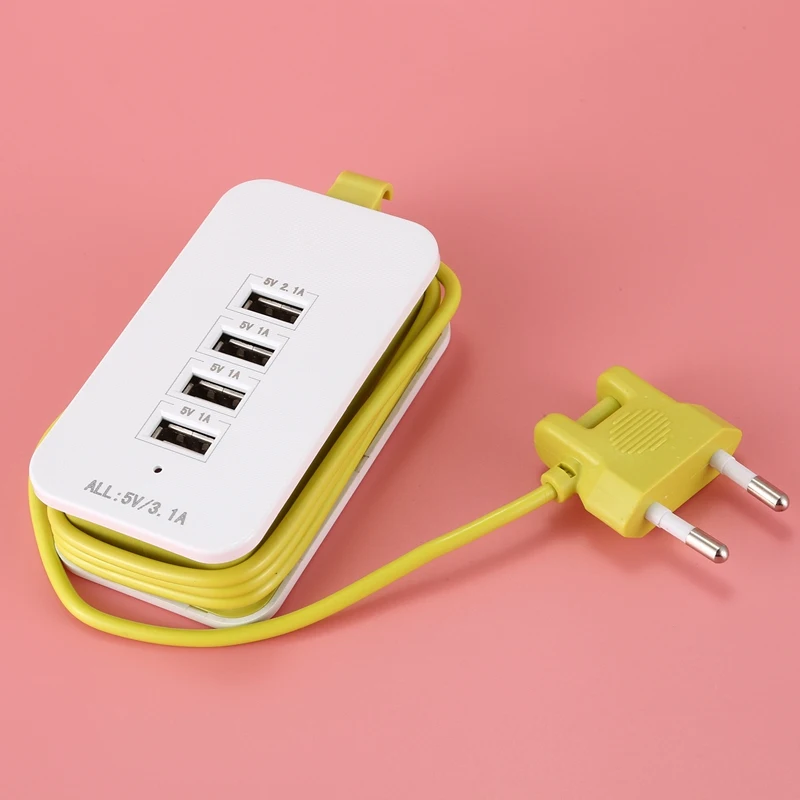 

Universal Wall Charger Adapter 4 USB Port 3.1A Extension Socket Outlet Power