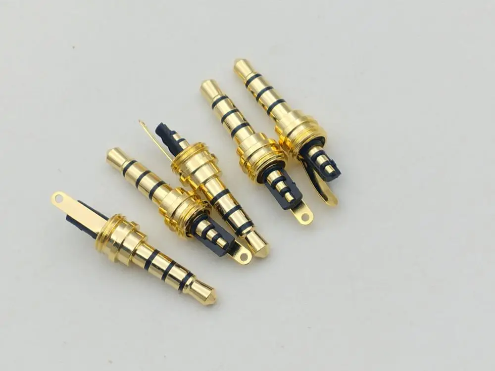 Позолоченный 4-полюсный штекер 3 5 мм для ремонта наушников 100 шт. | Обустройство