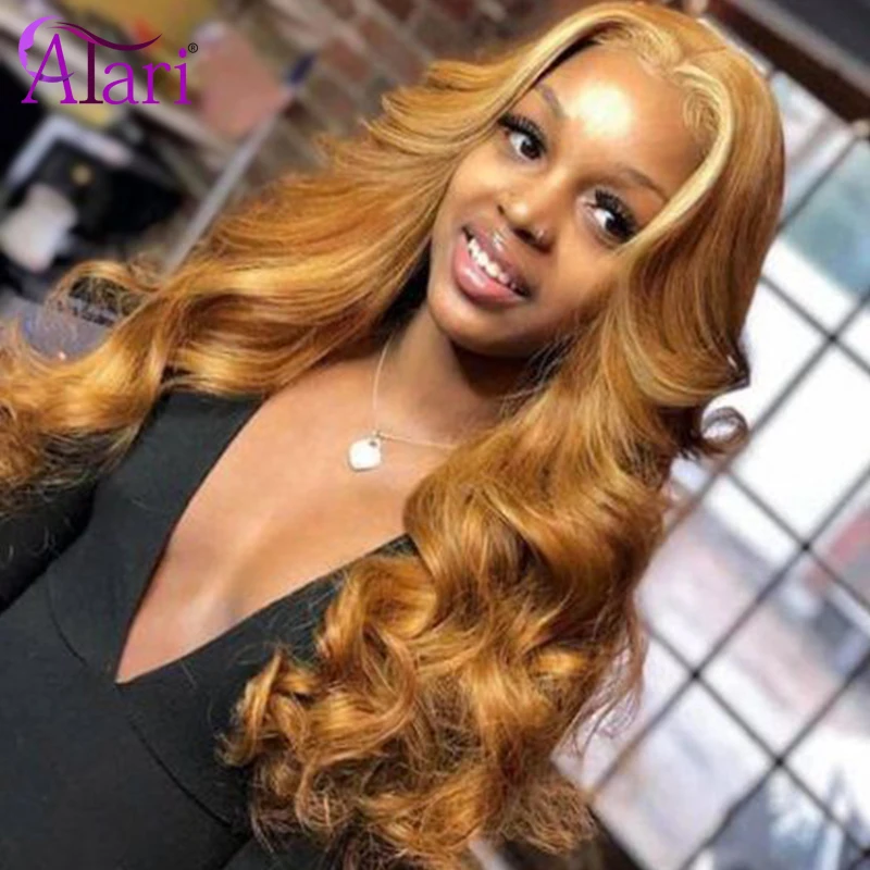 Ombre Brown Wig 13X4 HD Lace Frontal Body Wave Wigs Indian Colored Human Hair Virgin Wholesale Price For Women | Шиньоны и парики