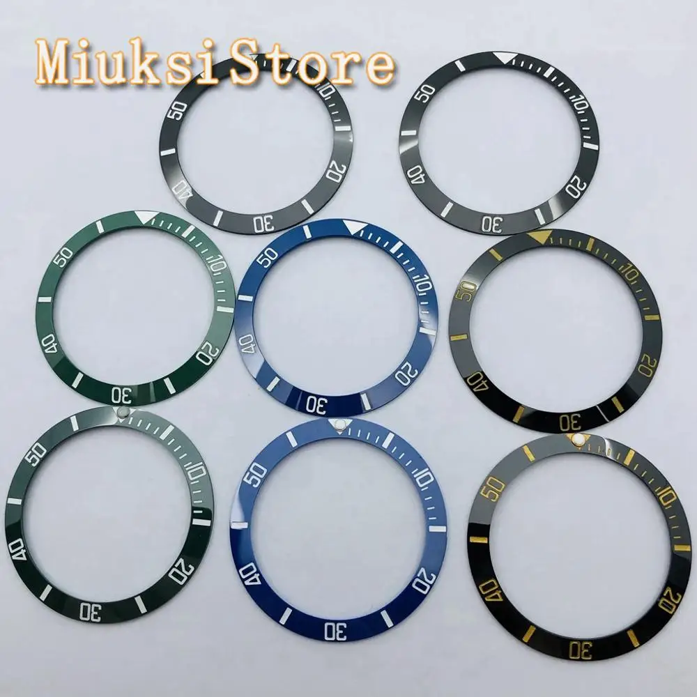 

38mm black blue green ceramic bezel insert for 40mm sub automatic men's watch
