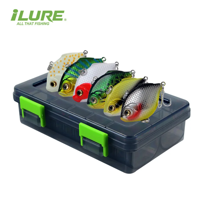 

High Quality Portable Storage Box 3D Fish Eyes Vibe Sinking Lure Fishing Lures for Flounder Hard Bait VIB Lures