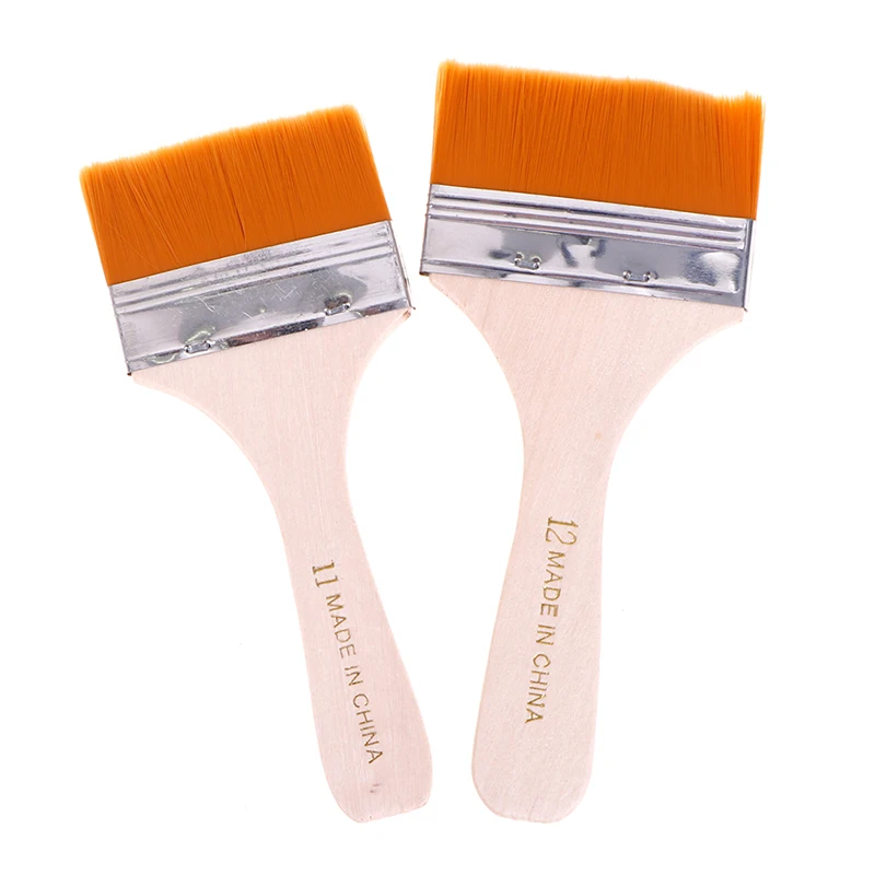

1pcs Nylon Paint Brush Watercolor Portable Wood Handles Soft Art Supplies Oil Painting Acrylic