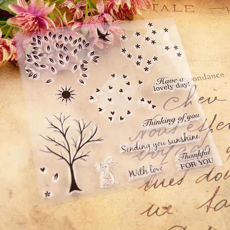 Дерево прозрачные силиконовые штампы для DIY скрапбукинга фотоальбома