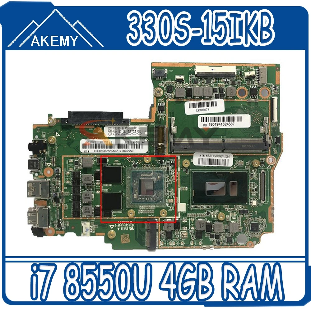 

For Lenovo 330S-15IKB notebook motherboard CPU i7 8550U AMD Radeon RX 535 2GB GPU onboard 4GB RAM tested 100% work New product