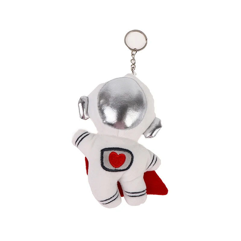 

White Soft Space Supermen Astronaut Plush Stuffed Pendant Skin-friendly Astronaut Stuffed Keychain Good Hand Feel for Car