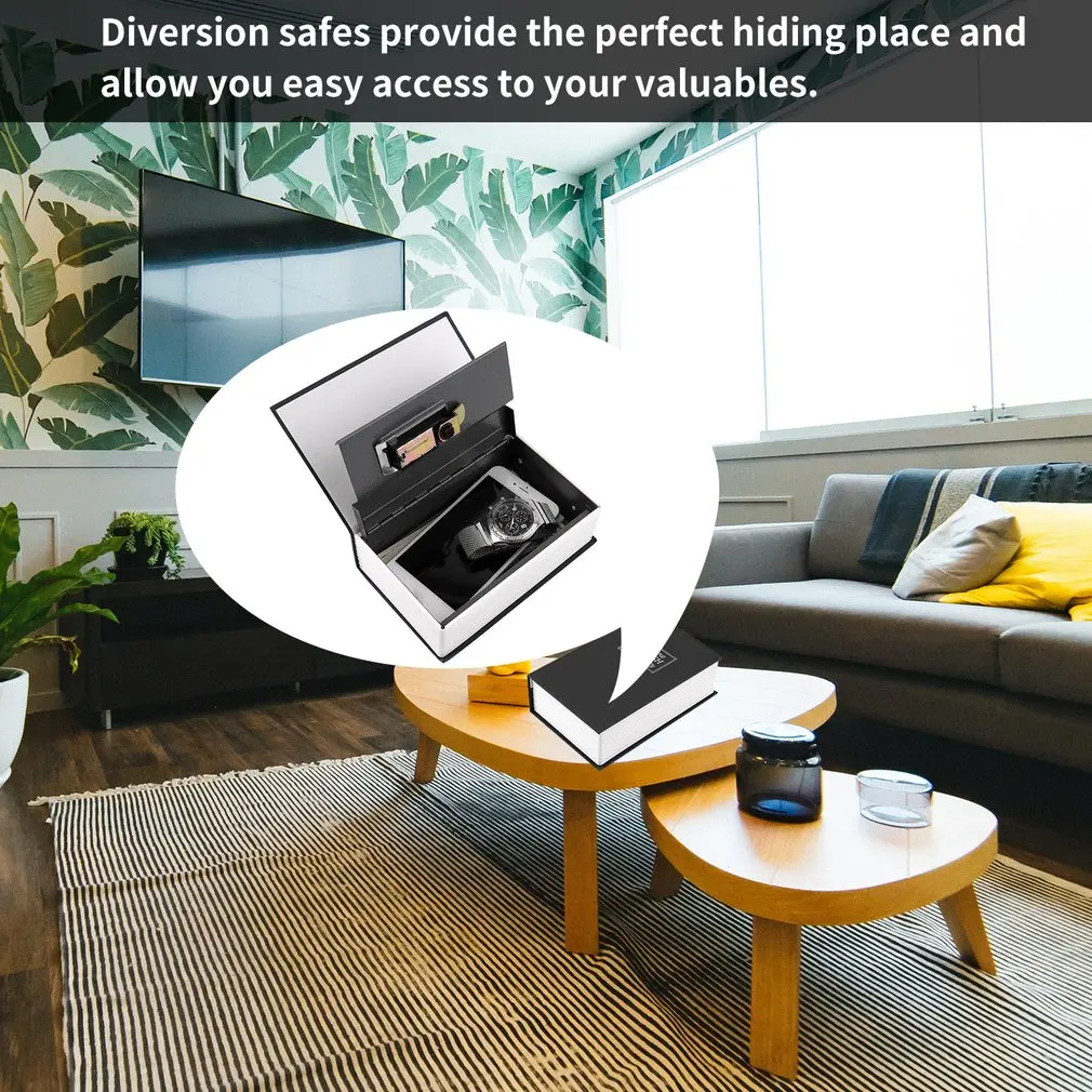 

Security Book Safe Box Case Simulation Lock Cash Money Jewelry Cabinet Secret Storage DecorationHolderClassic Book
