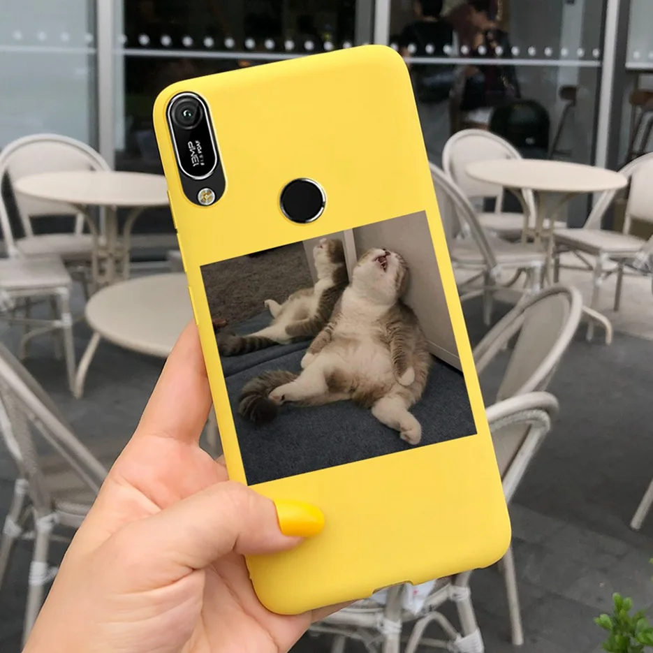 Чехол для Huawei Y6 2019 Мягкая силиконовая задняя крышка с милым мультяшным рисунком Y