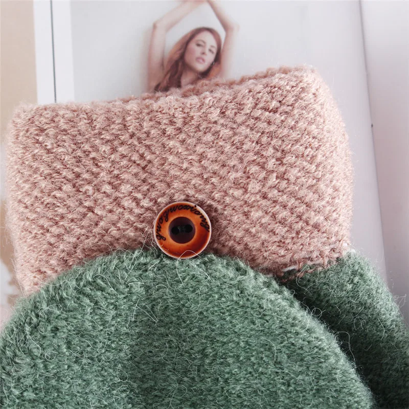 

Winter Gloves Women Fingerless Gloves Half Finger Soft Warm Knitted Fashion Outwear Casual Gloves