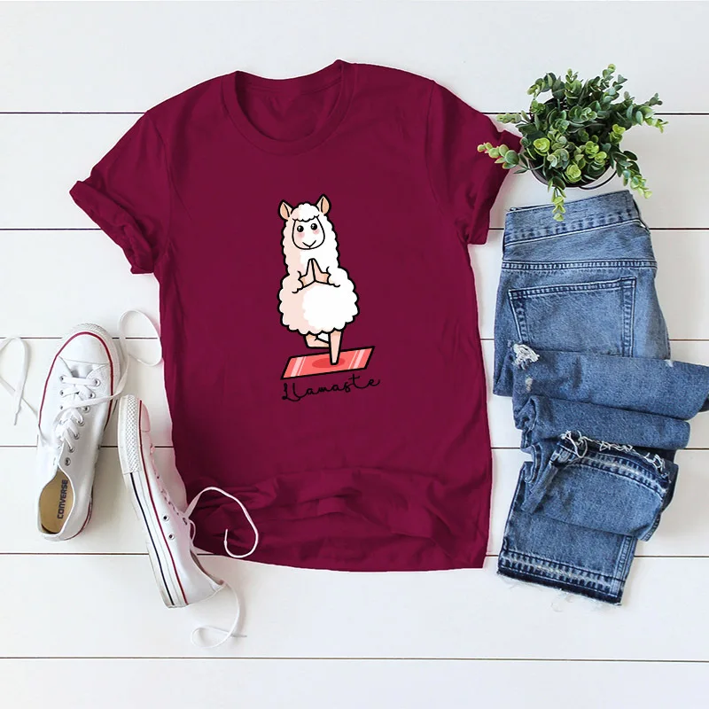 

Leisure Sheep Print Tops Women Tshirt Graphic Tees Plus Size Women O Neck Short Sleeve Casual T Shirt Tee
