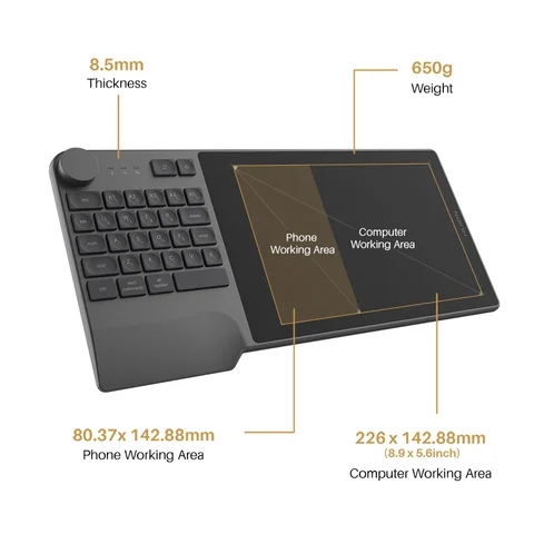 HUION Inspiroy Keydial KD200 Цифровой планшет