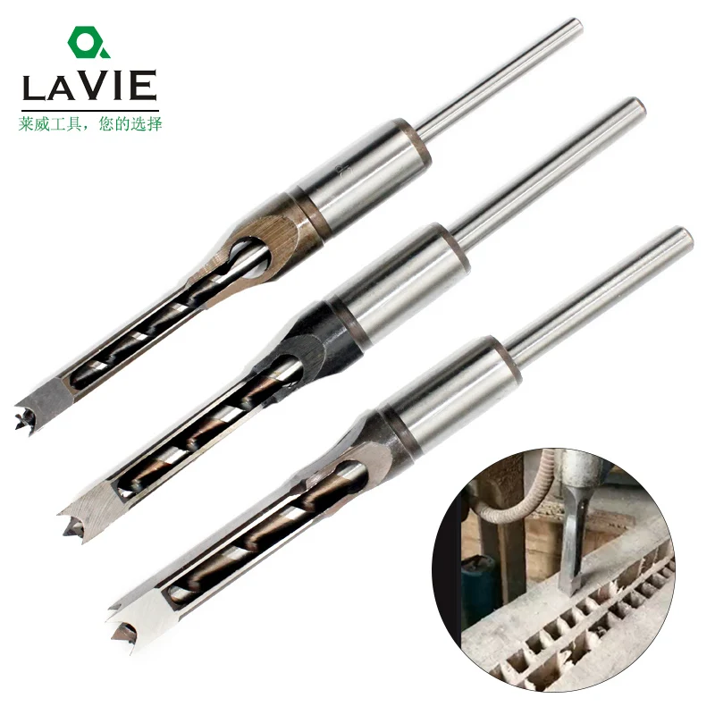 

1pc HSS Twist Drill Bits Square Auger Mortising Chisel Drill Set Square Hole Woodworking Drill Tools Kit Set Extended Saw BH01