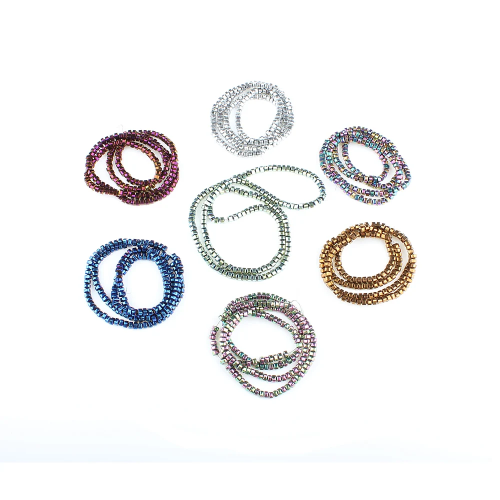 Натуральный камень 3 мм гематит красочное покрытие плоский куб Септа бусины