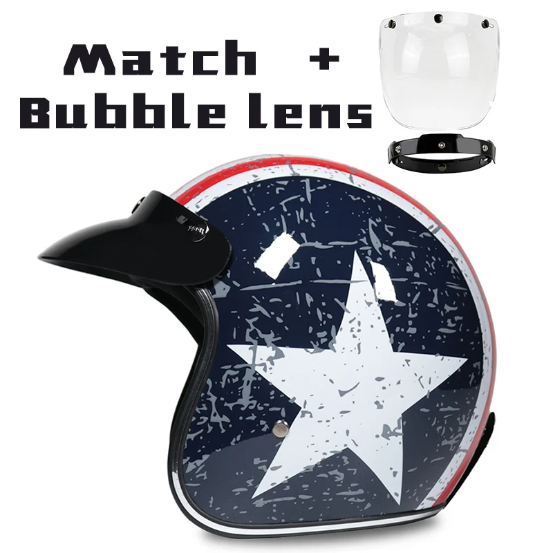 Новая мода мотоциклетный шлем 3/4 лицо Ретро Casco Motocicleta Capacete шлем|Шлемы| |