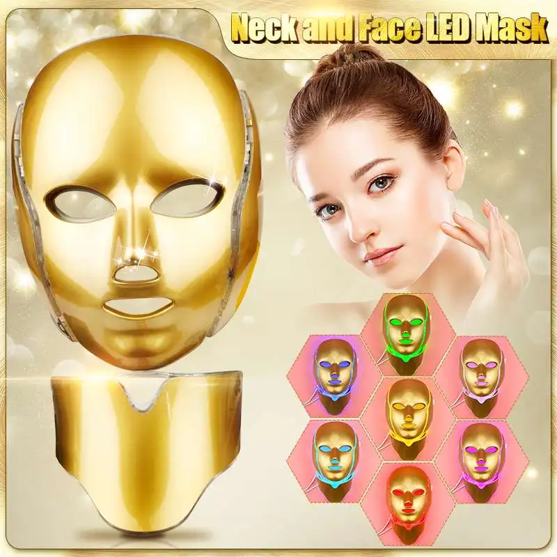 Корейская светодиодная маска для лица 7 цветов фотоновая терапевтическая